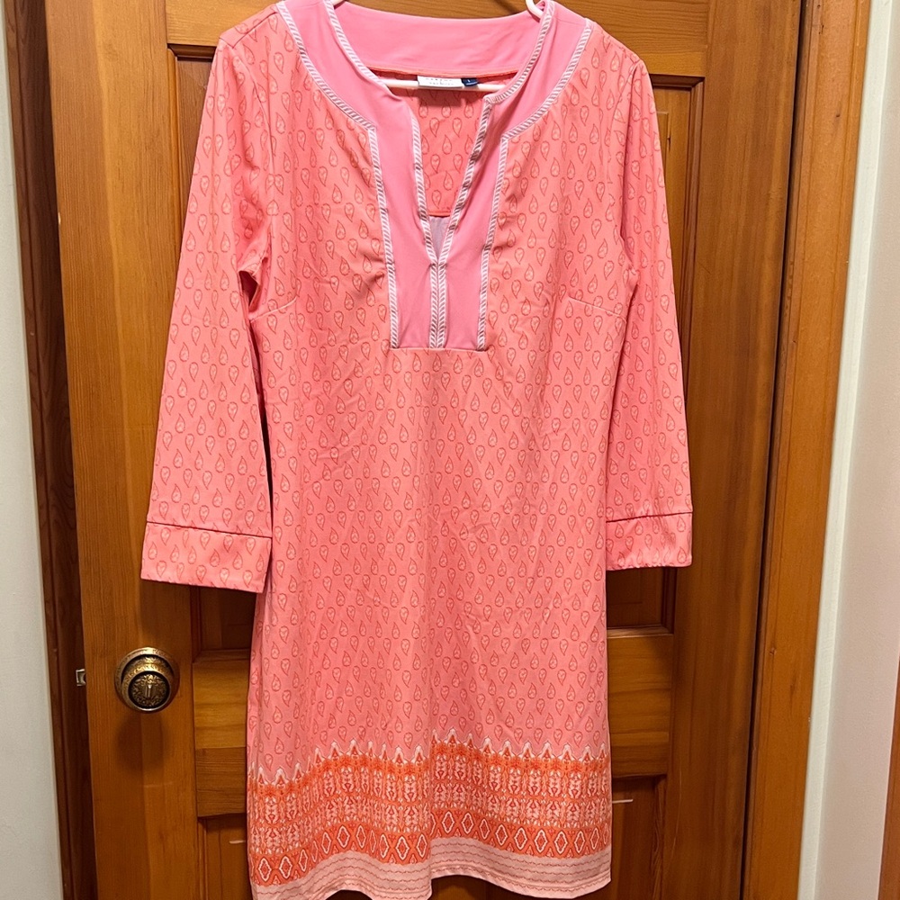 Talbots Cabana Pink Long Sleeve Dress